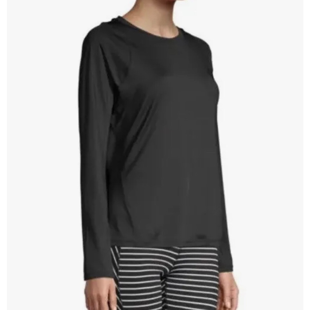 Womens ATHLETIC WORKS Black T.shirt Moisture Wicking Size S 4-6 New